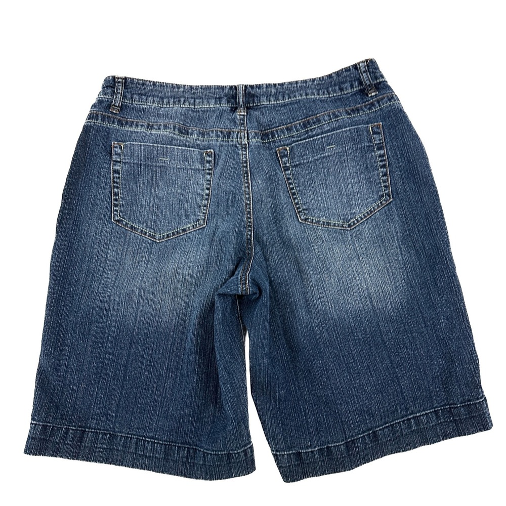 Rock & Republic Stinger Raw Hem Women's size‎ 12 Dark Blue Denim Jean Shorts